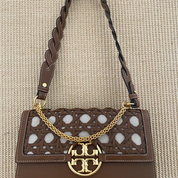 Tory Burch Bags Tory Burch Miller Basketweave Shoulder Bag Poshmark